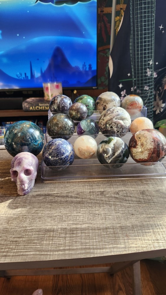 Flower Agate Polished Crystal Healing Sphere