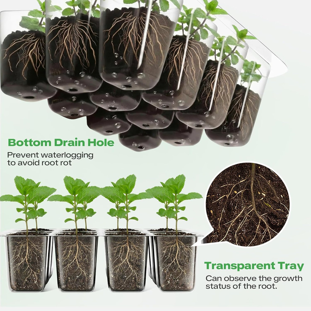 4 Pack Seed Starter Tray with Self-Heating, Seed Starter Kit with High Humidity