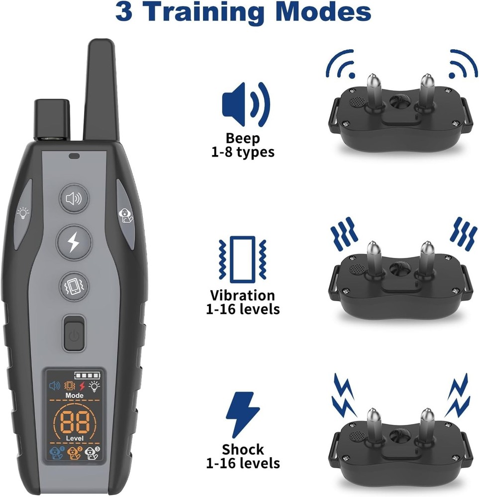 Shock Collar for Dogs with Color Screen - 3300 FT Remote Control Range,