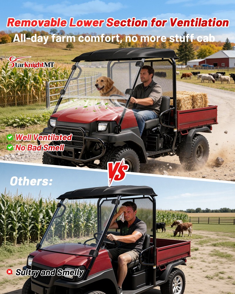 FOR KAWASAKI MULE 3000 MULE 3010 FOLDING WINDSHIELD PC CLEAR FRONT WINDSCREEN