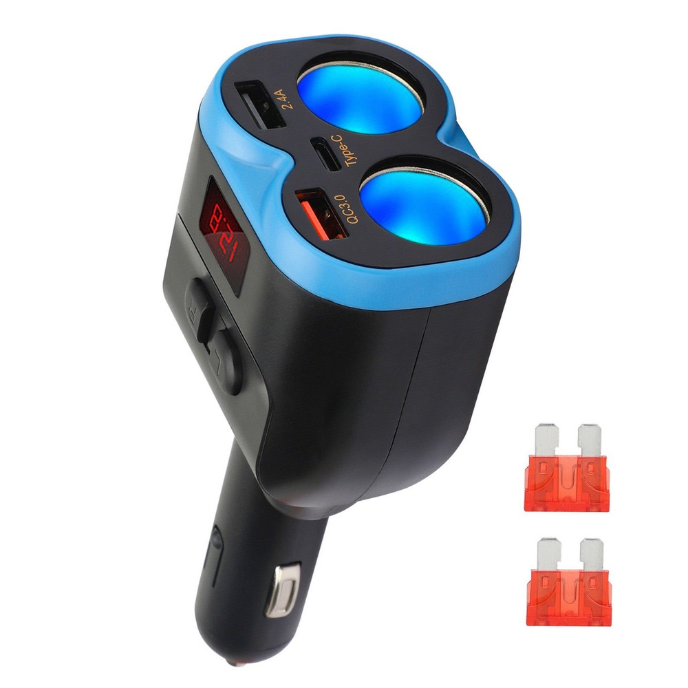 Car USB Cigarette Lighter Socket Splitter Power Adapter Dual USB Car Charger
