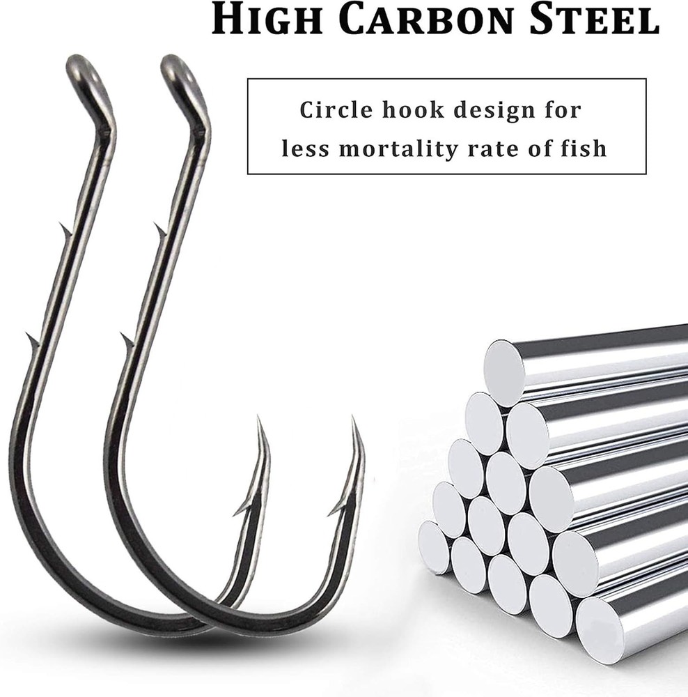 Fishing Baitholder Hooks - 100pcs Barbed Shank Sharp Strong High 1/0-100PCS