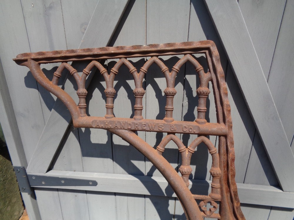 Antique Cast Iron School Desk Frame Side