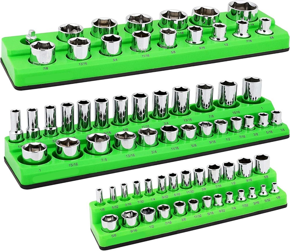 Magnetic Socket Organizer Set 68pcs Socket Holder Set Includes 1/4", 3/8", 1/2"