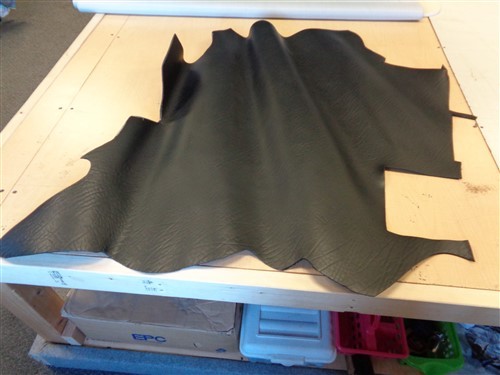 LEATHER HIDE BLACK TEXTURED 42" X 42"