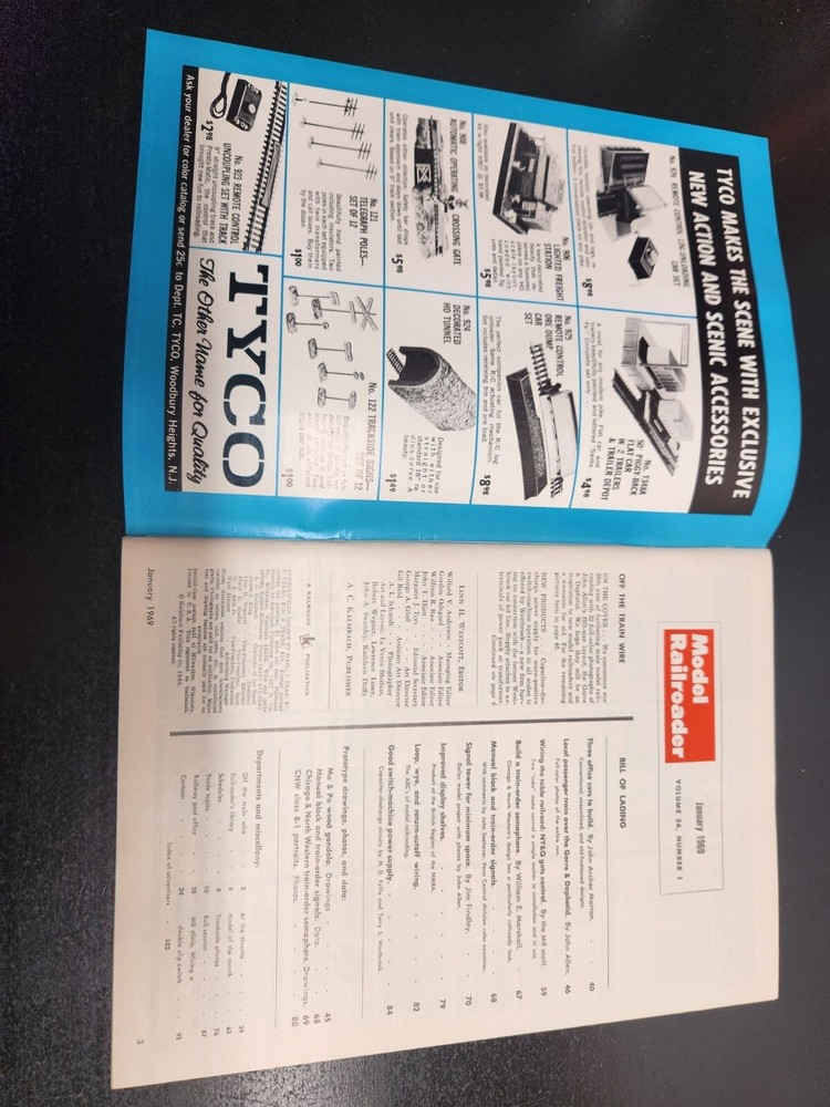 Model Railroader Magazine January 1969 Issue With Original Envelope & Ads