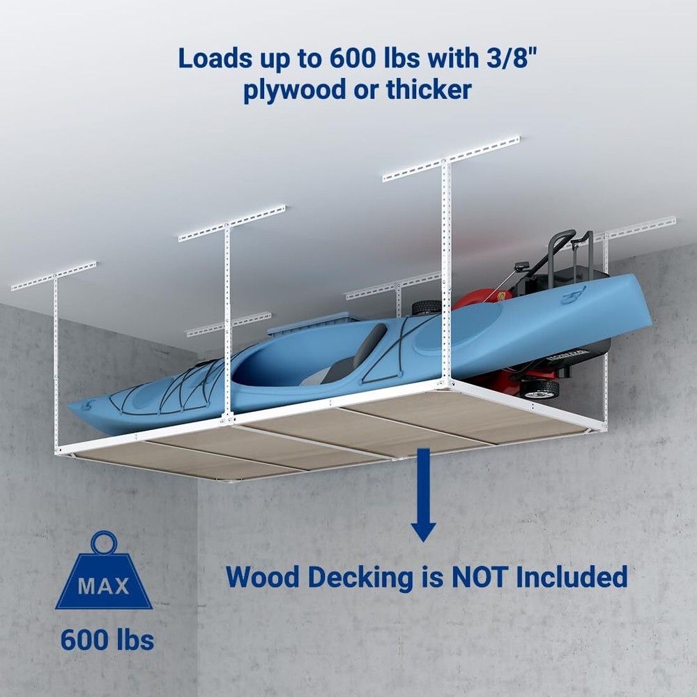 FLEXIMOUNTS 4x8 Overhead Garage Storage Rack without Decking, , 600lbs ﻿