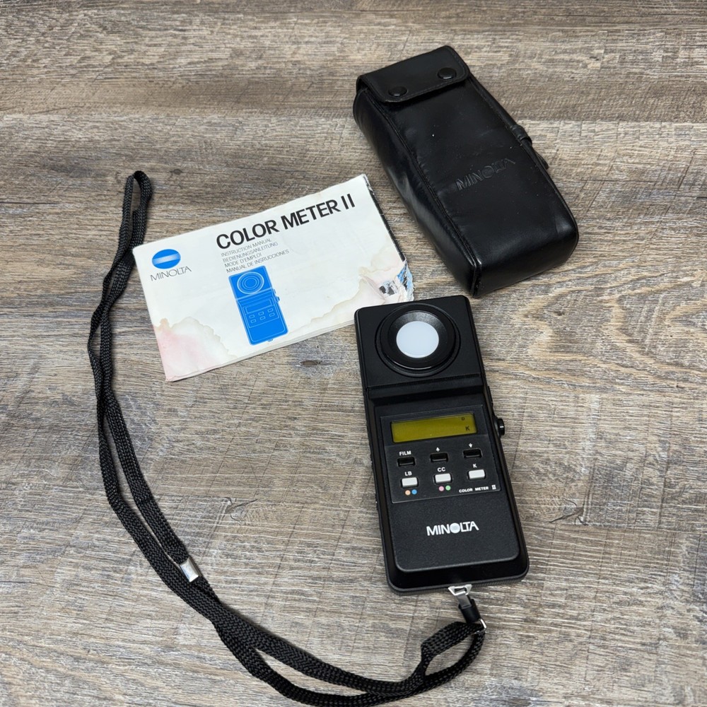 Konica Minolta Color Meter II w/ Case, Instruction Manual, Strap, & New Battery