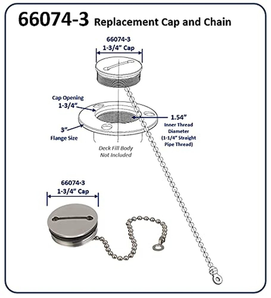 MotorGuide 660743 Deck Fill Cap with Chain