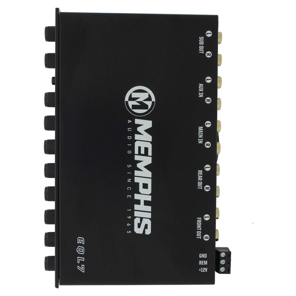 Memphis Audio EQL7 7 Band Graphic EQ 8V Output Aux Input Blue LED Backlight