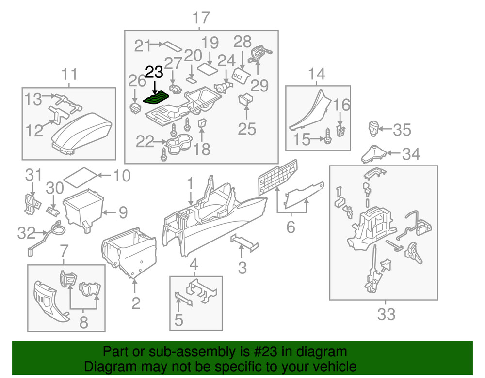 Genuine Hyundai 2011-2015 Sonata Shift Panel 84657-3Q000