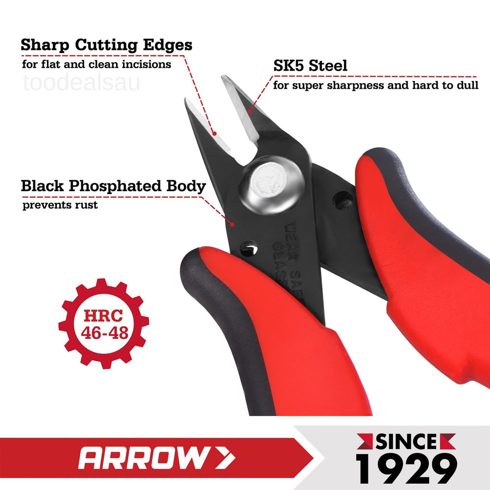 Micro Wire Cutters, 5" Precision Flush Cutters with Streamlined Red