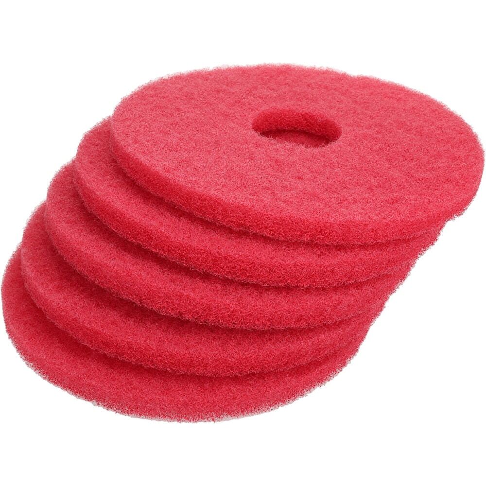 PRO SOURCE High Gloss Floor Machine Buff: 5 Pack, Fine Red Polyester, 14" Diam