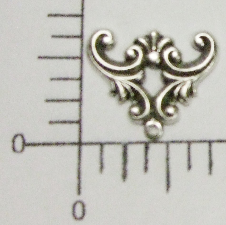 13404           4 Pc.- Matte Silver Oxidized Victorian Ornament Brass Finding