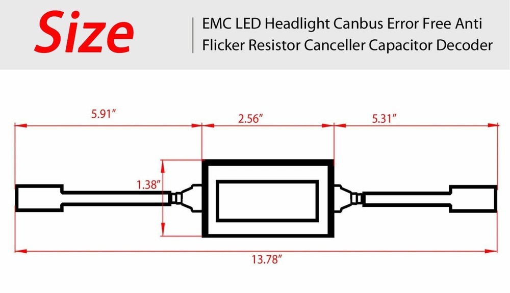 Pair H4 9003 LED Headlight Canbus Load Resistor Decoder Error Free Anti Flicker