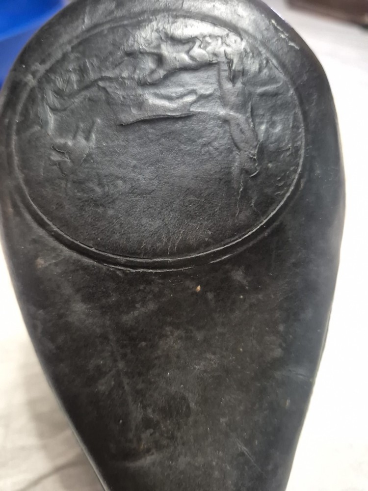 Vintage Leather Black Powder Flask