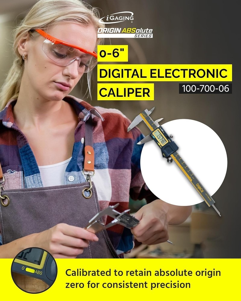 Absolute Origin 0-6" Digital Caliper - Accurate, Durable, with USB Data Export