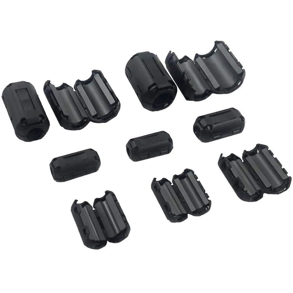 10PCS Ring Core Ferrite Clips Reduce Electromagnetic Interference Improve Signal