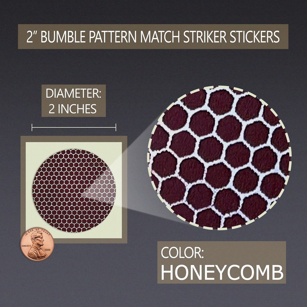 2” Circle Match Striker Stickers – 12 Pieces | Bumble/Dotted Pattern Match St...