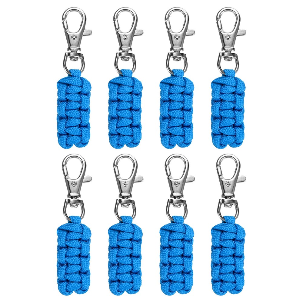 Paracord Zipper Pulls [8PCS] - Paracord Lanyard Keychain - [Blue]