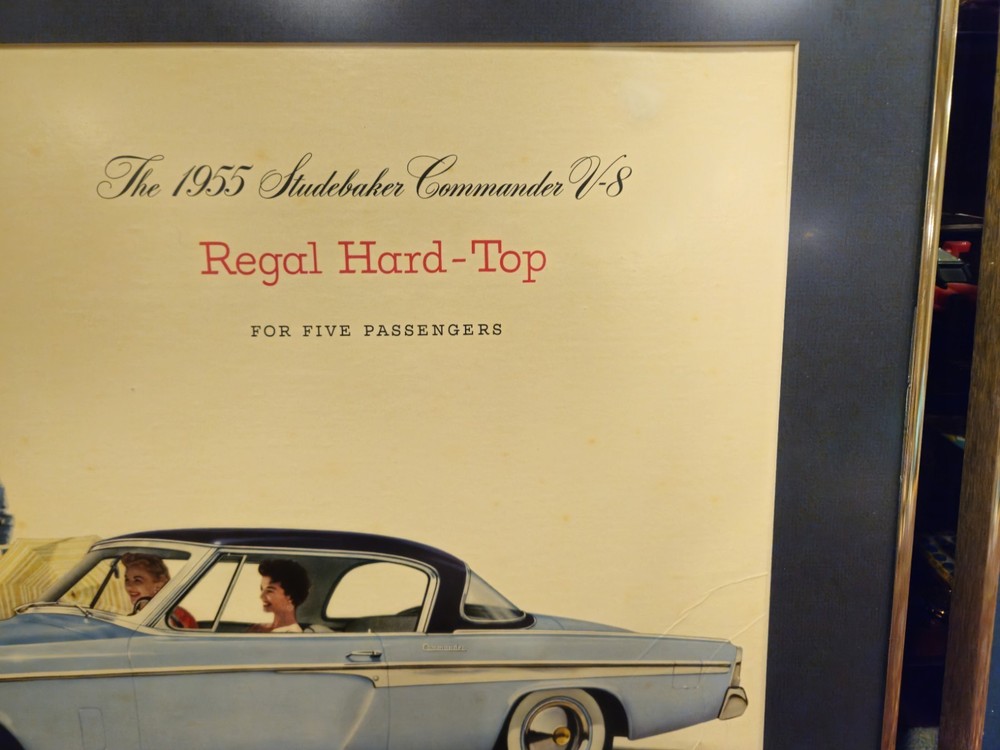 1955 STUDEBAKER ACCESSORY COMMANDER PRESIDENT ORIGINAL SHOWROOM POSTER *2 FRAMED