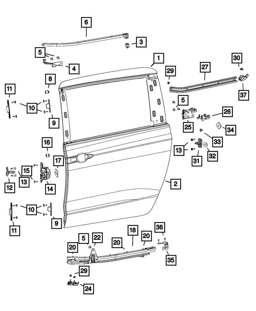 Genuine Mopar Hinge Bracket Right 68240040AG