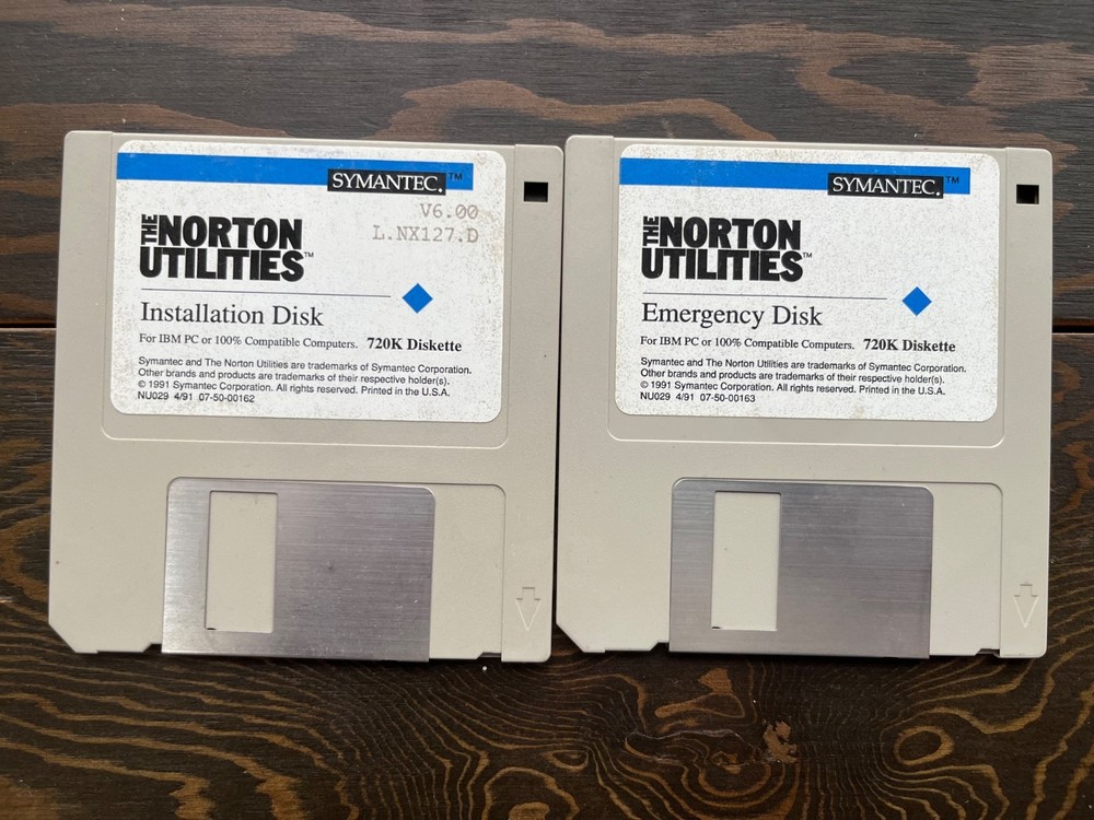 Norton Utilities Version 6.00 3.5" Floppy Disks (UNTESTED)