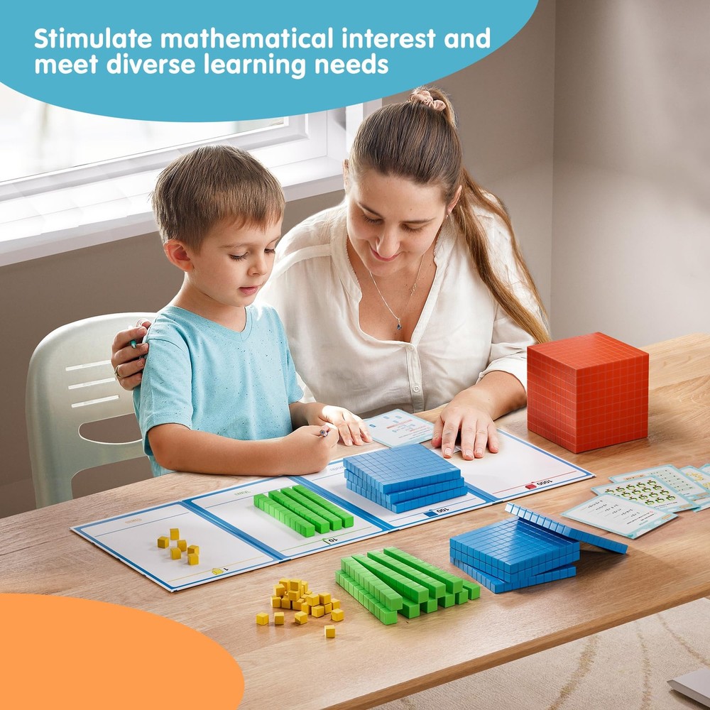 Plastic Base Ten Blocks 143 pcs Place Value Blocks Kindergarten Counting Cube...