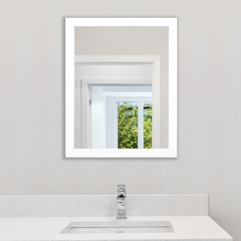 Rectangular Wall Mirror White Bathroom Mirror 16" x 20" Wall Mirror for Entry...