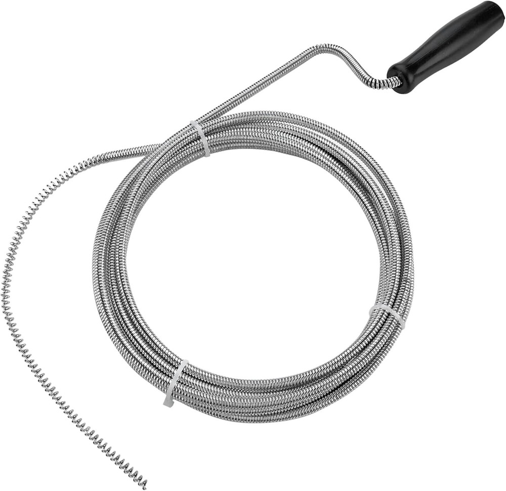 10 ft Metal Drain Snake Tool for Efficient Clog Removal - Versatile & Compact