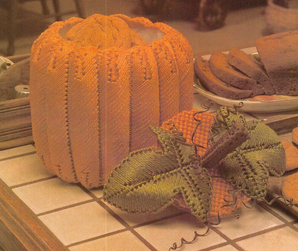 PUMPKIN GOODIE JAR WITH LID FALL HOME DECOR PLASTIC CANVAS PATTERN INSTRUCTIONS