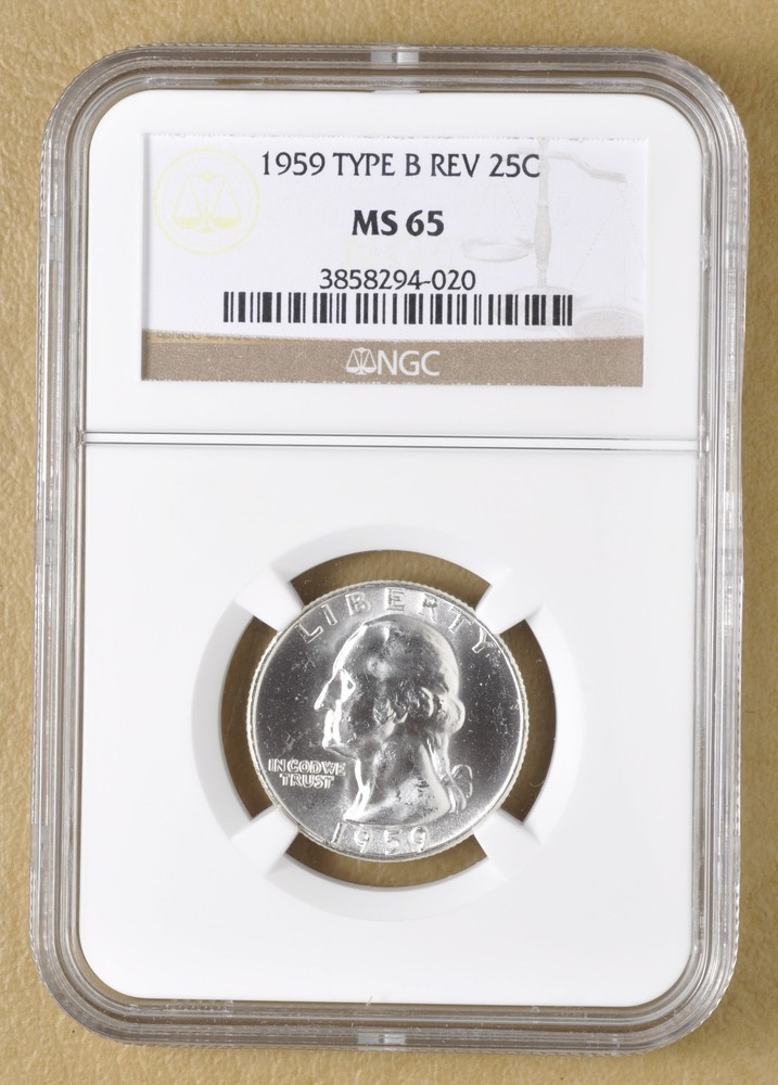 1959 P Washington Quarter 'Type B Reverse' NGC MS65
