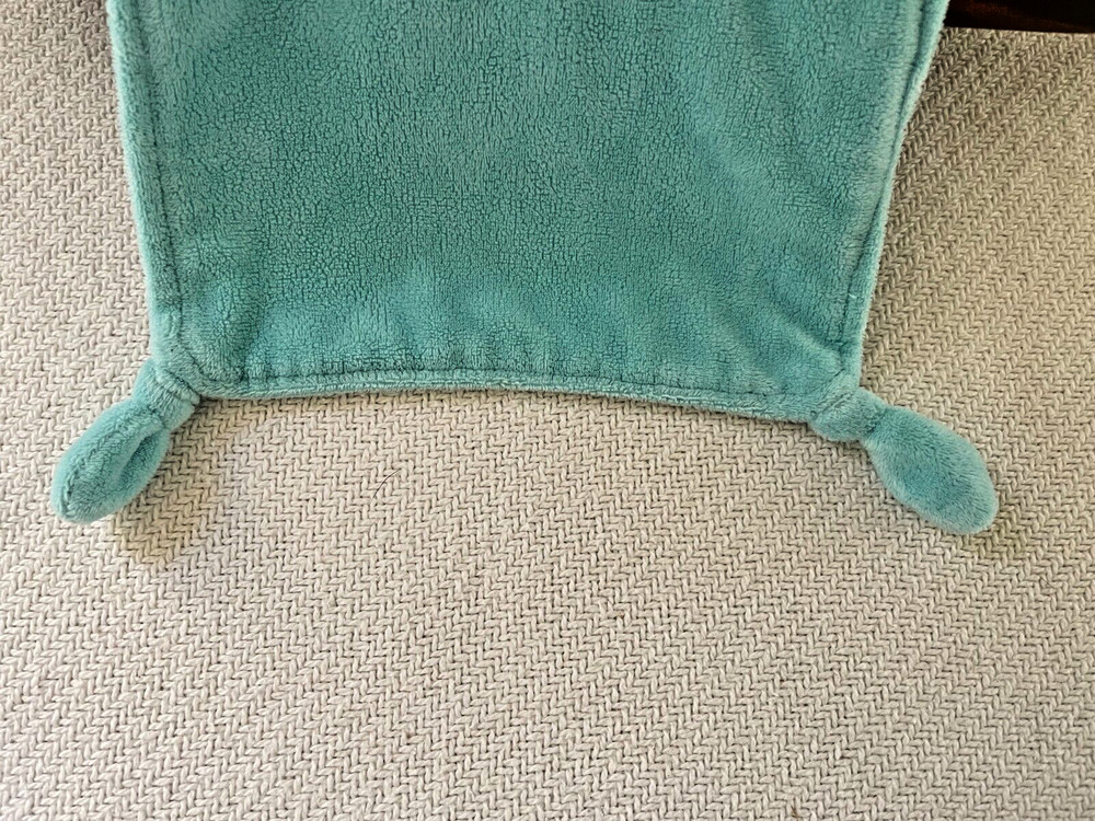Carters Plush Elephant Lovey Security Blanket Rattle Blue Rectangle Knotted