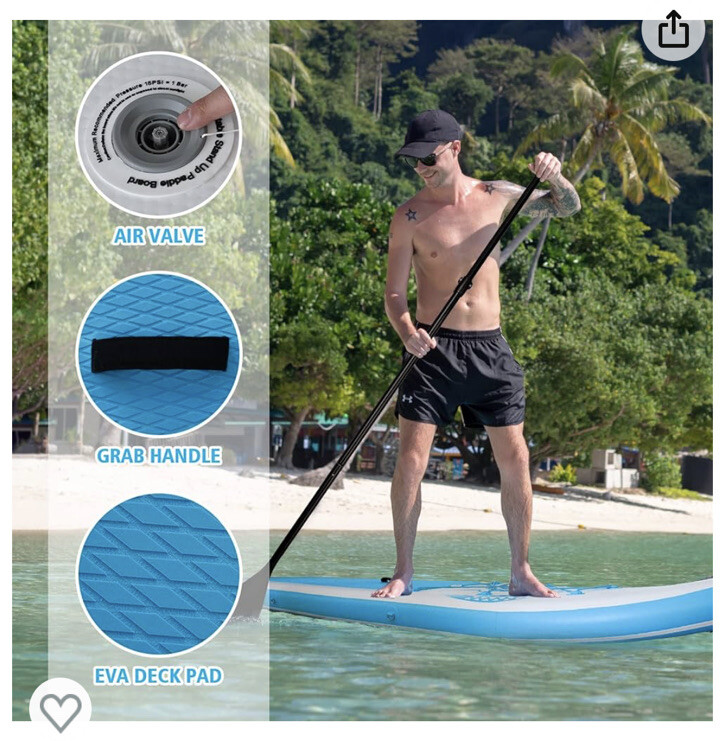 Feath-R-Lite Inflatable Stand Up Paddle Board, SUP Surfboard with complete kit