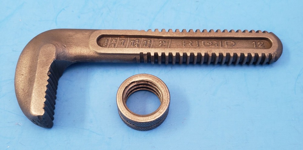 Used Ridgid 12" Inch Hook Jaw Replacement with Ring Nut