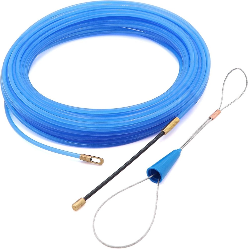 65 Feet Fish Tape Wire Puller Through Wall Electrical Pull Push Kit Conduit