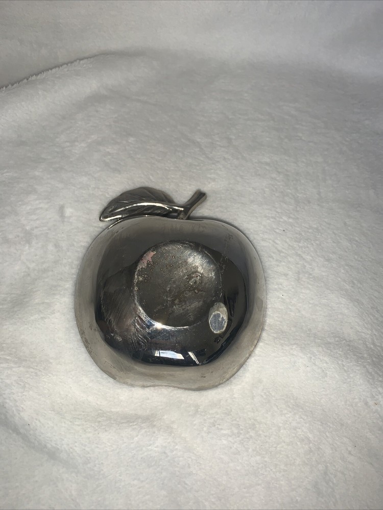 Vintage Silverplate Apple Shaped Dish Trinket Candy Nuts