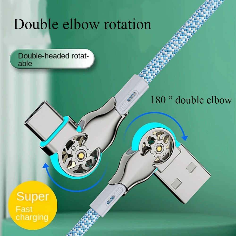 Type-C Double bending rotary fast charging Universal Android Charging Cable
