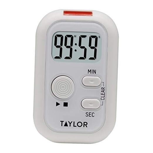 Multi-Alert (Sound, Light, Vibration) Digital Timer, Standard, White