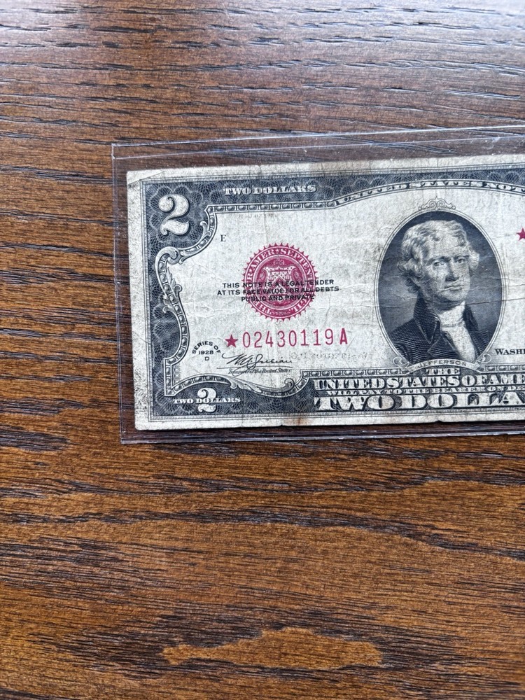 $2 1928-D United States Note Red Seal Star Note *02430119A