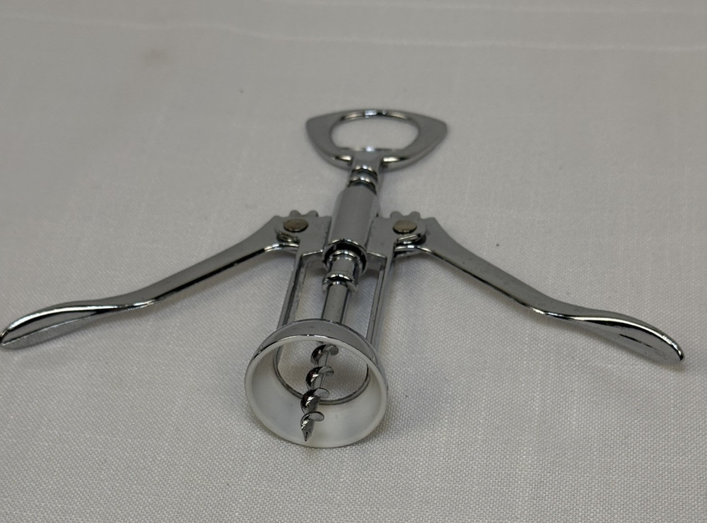 Wing Style Corkscrew Wine Bottle Opener Chrome Finish