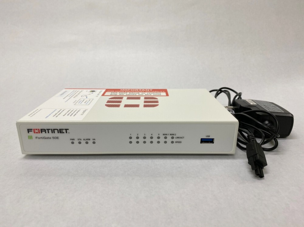 Fortinet Fortigate-50E FG-50E Network Security Firewall Initialized Power Cable
