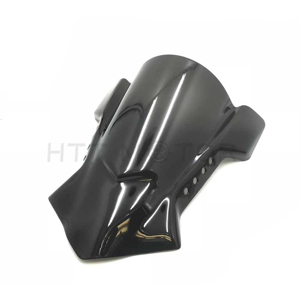 HongK Universal 7/8" 1" Handlebar Mount Black Windshield Windscreen For Harley