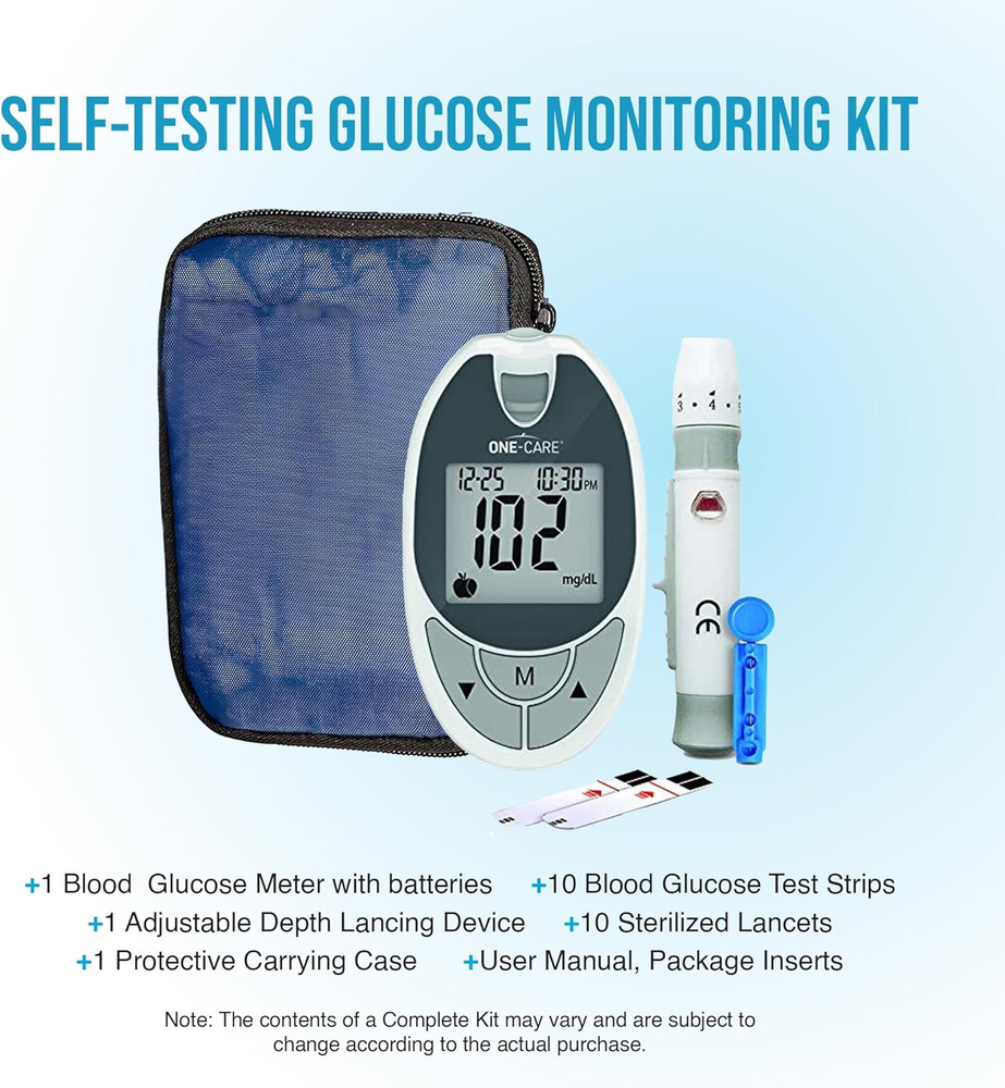 Glucose Monitoring System with Glucometer, 10 Test Strips, Lancing Dev