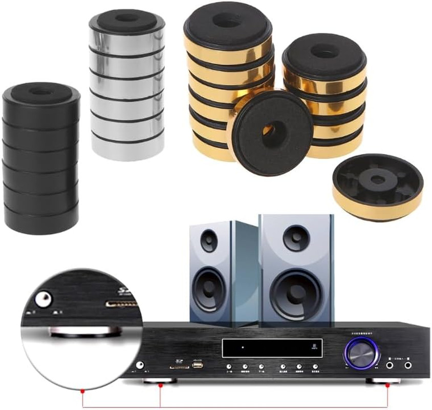 12 Pack Speaker Isolation Feet Amplifier 48Mm Plastic Shock Absorption Base Pads