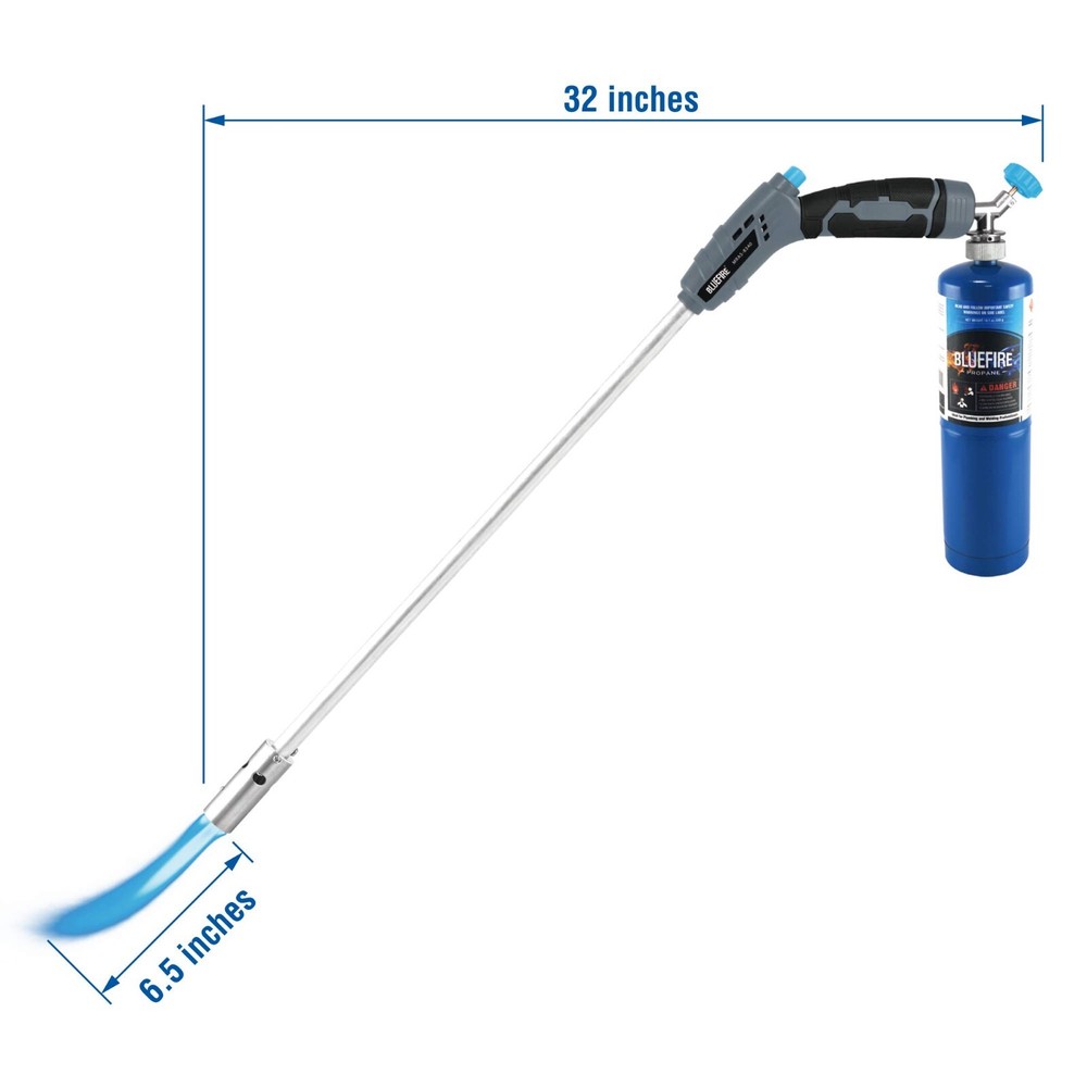 BLUEFIRE 32" Long Propane Weed Torch Burner Trigger Start Self Ignition