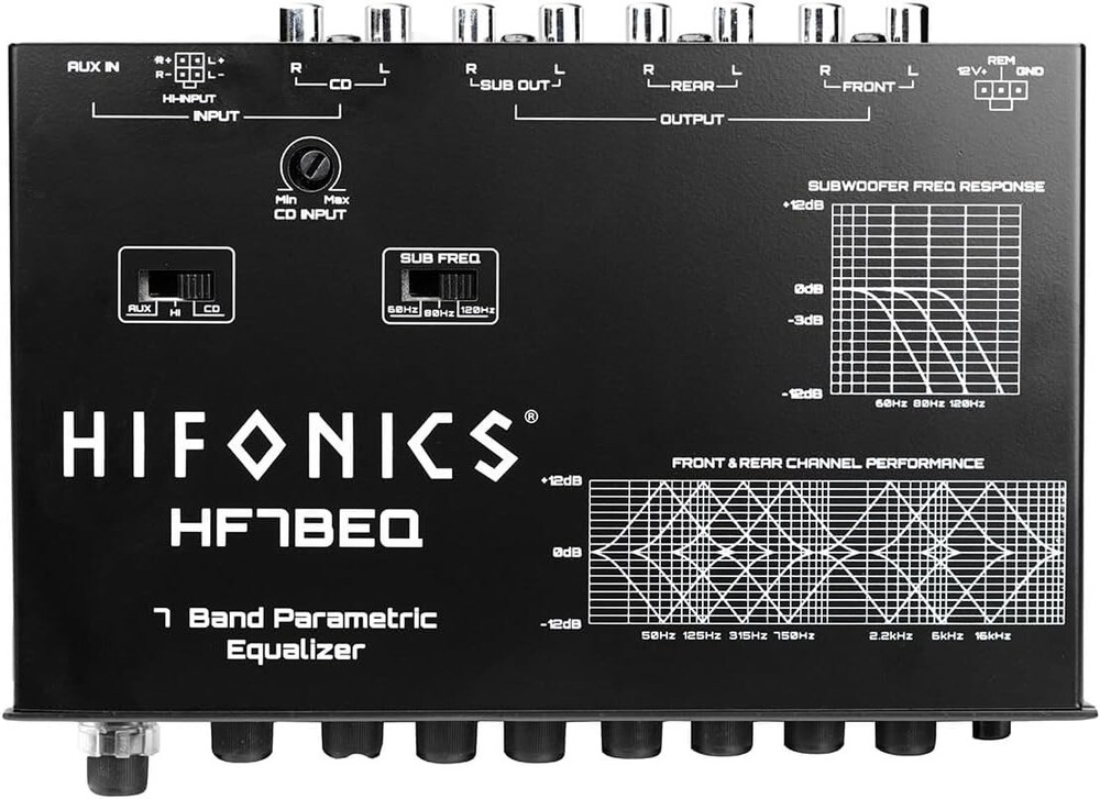 Hifonics 7-Band / 9-Volt Car Audio 1/2 DIN LINE-DRIVER MULTIPLE SOURCE PROCESSOR