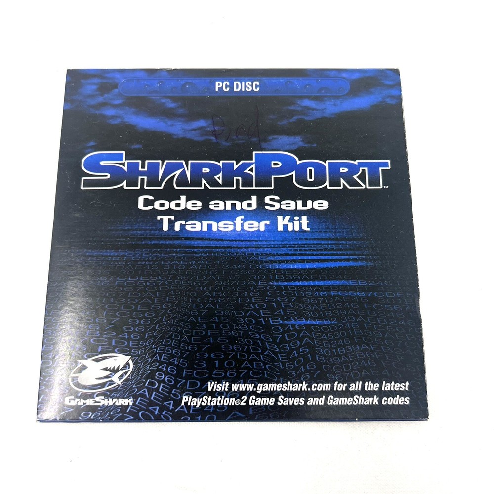 SharkPort Code Save Memory Game Transfer PC Disc & Sleeve Playstation 2 PS2 EUC