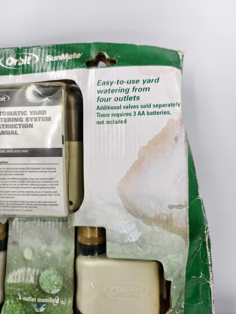Orbit SunMate Automatic Yard Watering Kit 4 Outlet Timer Control 62032 Beige