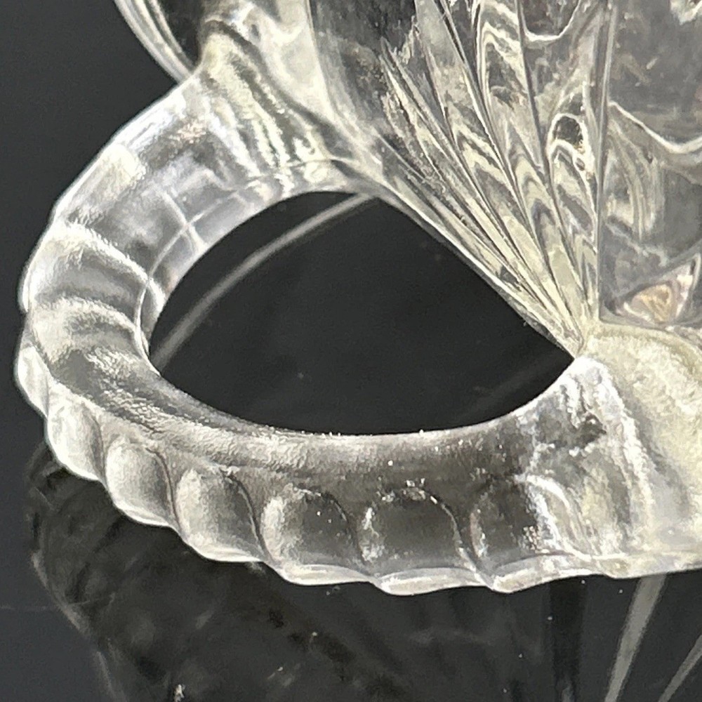 Anchor Hocking Clear Glass Pitcher Starburst Pattern Handle Spout Small Server